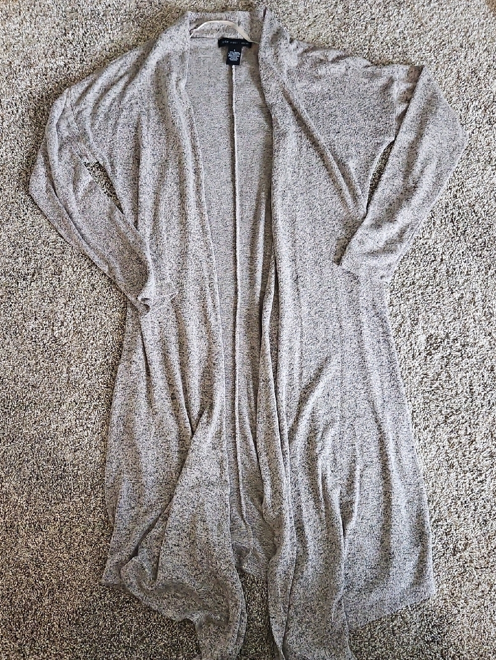 Light Heathered Taupe Open-Front Drape Cardigan
